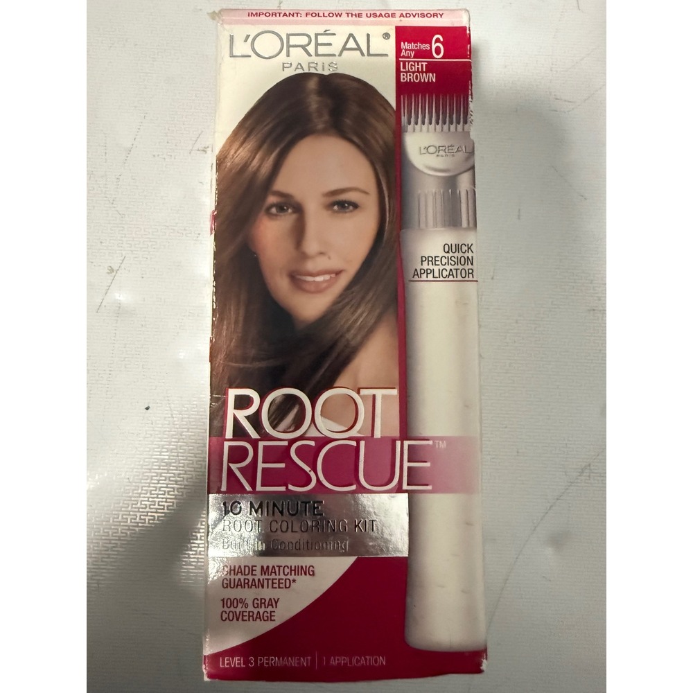 L'Oreal Paris Root Rescue 6 Light Brown 10 Minute Root Coloring‎ Hair Dye Kit